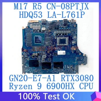 CN-08PTJX 08PTJX 8PTJX Za DELL M17 R5 Prenosni računalnik z Matično ploščo LA-L761P Z Ryzen 9 6900HX CPU GN20-E7-A1 RTX3080 100% Testirani Dobro