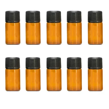 10pcs 1 ml&2ml&3ml&5ml Majhen Prazen Amber Tanke Steklene Eterično Olje Potovanja Test Steklenici Rjave Parfum Olje Vzorec Vial