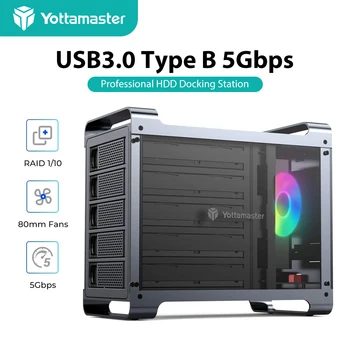 Yottamaster 5-Reža za RAID Zunanji Trdi Disk, Ohišje 2.5