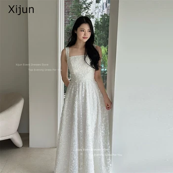 Xijun Pravljice, A-Line Poroka Obleke Brez Rokavov Bleščice Cvet Prom Obleke Formalno Sequined Fotografirali Poročne Stranka Halje Korejski