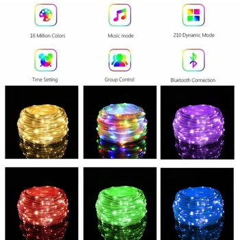 OFBK USB Glasbe LED Luči Niz BluetoothCompatible RGB Nepremočljiva DIY FairyLamp
