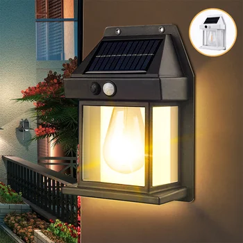 Sončne Volfram Žice Žarnica Stenska Svetilka LED na Prostem Sončne Luči Senzor Gibanja Vrt Dekoracijo Nepremočljiva Sončne Energije Dvorišče Luči