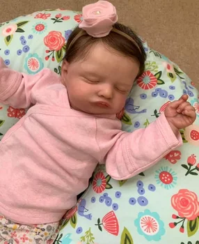 19 palca Rosalie Prerojeni Baby Doll Že Pobarvane Končal Spanje Novorojenčka Baby Velikost 3D Kože, Vidne Žile Zbirateljske Umetnosti Lutka