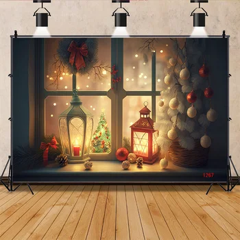 SHENGYONGBAO Božični Dan Dekoracijo Fotografija Kulise šatulji Z Loki Snežinka Okno v Zaprtih prostorih Studio Ozadju WW-26