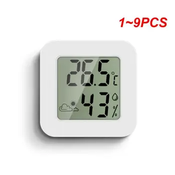 1~9PCS Termometer Digitalni Lcd Mini Higrometer Belo Merilnik Temperature in Vlažnosti Meter v Zaprtih prostorih Soba Pametni Dom