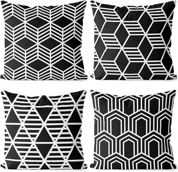 black in white diamond skladu geometrijski vzorec prevleke dnevni prostor kavč kavč kvadratnih dekorativni posteljno blazino,45X45cm