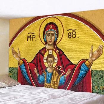 Kristusa, Cerkve, Freske Psihedelični Prizorov Home Decor Art Tapiserije Hipi Boho Tarot Angelov Precej Soba Stenski Dekor Steni Visi