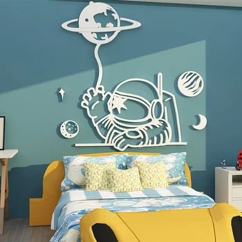 WS300 otroška soba dekoracijo, spalnica dekoracijo sten risanka astronavt nalepke, creative 3D tri-dimenzionalni