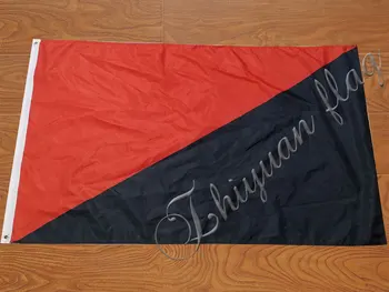 3x5ft pol rdeče Zastave na pol črni BANNER digitalni tisk z 2 grommets po meri anarcho Anarchism zastave zastave