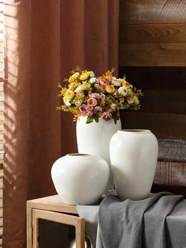 Bele Keramične Vaze Sodobno Minimalistično Dekoracijo Doma Suh Cvet Hydroponic Ureditev Vaze Tabela Dnevna Soba Dekor Jarron