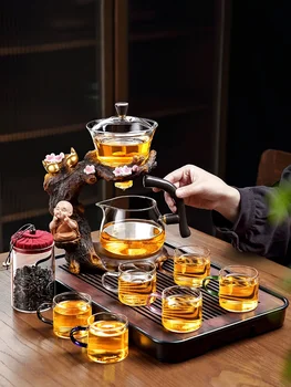 Stekla Samodejno Teaware Nastavite Svetlobno Razkošje High-End Gospodinjstva Vgrajene Leni Čaj Piva Artefakt