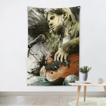 Kurt Cobain Rock Band, ki Visi Umetnosti Nepremočljiva Tkanine, Poliestrskih Tkanine, 56X36 palcev Zastav, transparentov Bar Cafe Hotel Dekor