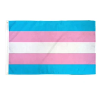 Dvojno Žico Zastavo za Transseksualci,Poliester Parada Zastavo,Živahne Barve,odpornost proti bledenju, Roza, Modra, Mavrica, LGBT,Ponos Mesec