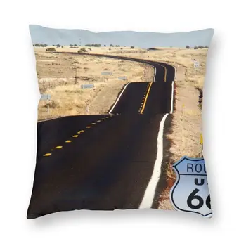 Kul Route 66 Blazine Pokrov Kavč Doma Dekor Kalifornija ZDA Glavni Ulici Amerike Kvadratnih Vrgel Blazino Kritje 45x45