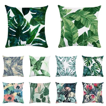 Tropske rastline natisnjeni vzorec blazine pokrov za dom dnevni prostor kavč dekoracijo kvadratnih vrgel blazino prevleke