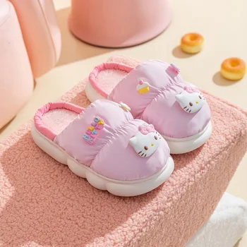 Disney Sanrio Hello Kitty zimski otrok bombaž copate družino obleko luštna doma toplo non-slip Melodijo Kuromi starševstvo sandali
