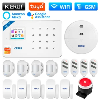 KERUI W181 Alarmni Sistem za Doma WIFI GSM Brezžični Alarm Podporo Alexa Tuya Pametni Senzor Gibanja Sirene Vrata, Senzor za IP Kamero