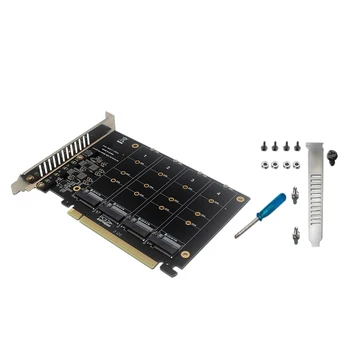 4-Disk NVME RAID PCI-E X16, Dapter Kartico Array Širitev Kartica Podpora M. 2 NVME Protokol SSD M. 2 PCI-E Opreme
