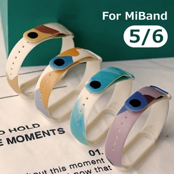 Pisane Trak za Xiaomi Mi Band 6 5 Šport Manšeta Silikonsko Zapestnico za Mi Band5 Nadomestni Trakovi za Mi Band6 Watch Band