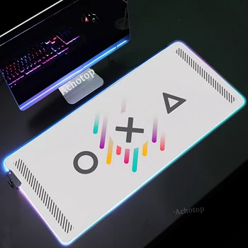 RGB Geometrijske Velike Mousepad Računalniška Miška Ploščica XXL LED Svetlobna Igra Tabela Preprogo Igralec z Miško Mat Gaming Oprema Preproge