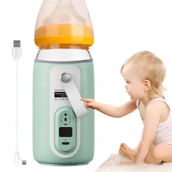 Brezžični Steklenico Toplejše USB za Polnjenje Mleka Toplejše Kritje Nastavljiv Baby Steklenice za Ogrevanje Orodje za Kampiranje z Avtomobilom in Dom