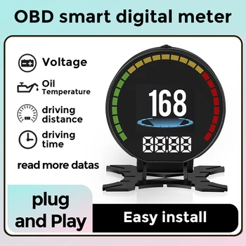 HUD OBD2 Head Up Display merilnik Hitrosti prekoračitev hitrosti Alarm MIN Temp Napetost Turbine Tlak Olja vodnega stolpca Avto Elektronska Pribor