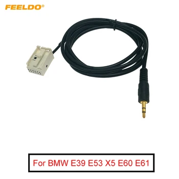 FEELDO Avto Radio Stereo 3.5 mm Moški AUX Kabel Adapter Za BMW E39 E53 X5 E60 E61 CD Audio Kabel Podatkov Napeljava