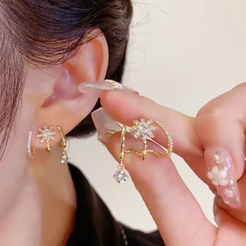 Korejski Earings Modni Nakit Cirkon Uhani Star Design Uhani Za Ženske Stud Uhani Pendientes Debelo