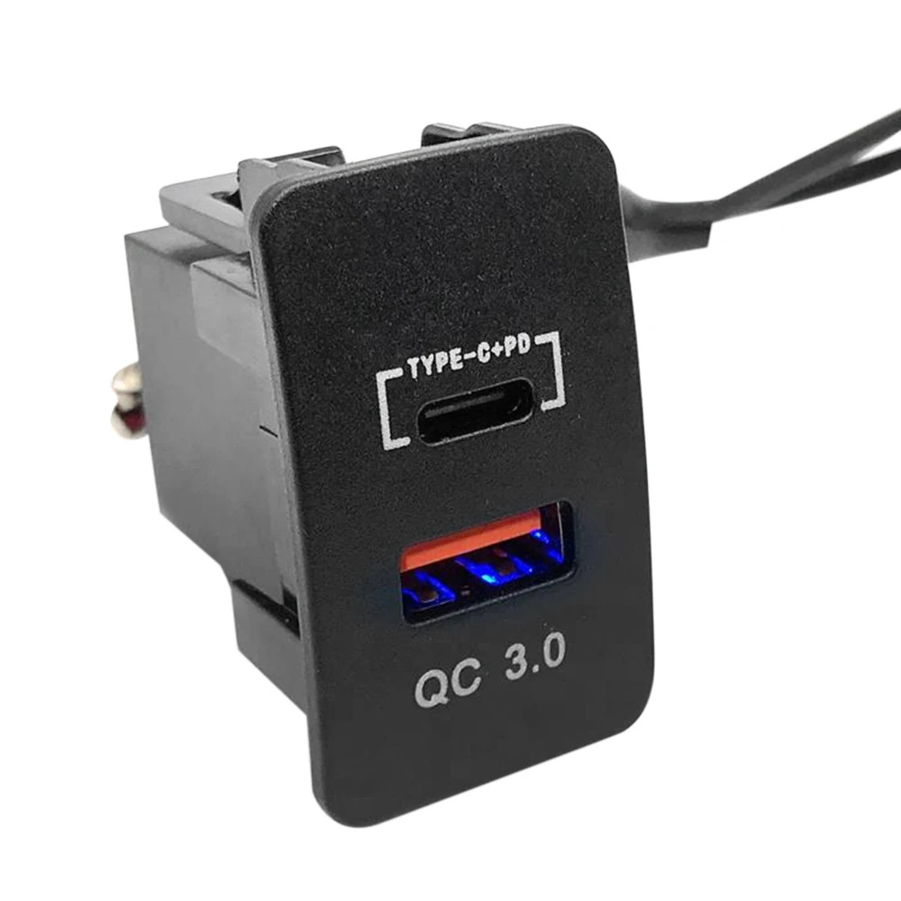 36W Dvojno USB Hitro Adapter za Polnilnik QC3.0 Tip C+PD nadzorna plošča Socket LED Voltmeter za Honda CIVIC, Accord HR-V JAZZ MESTO 0