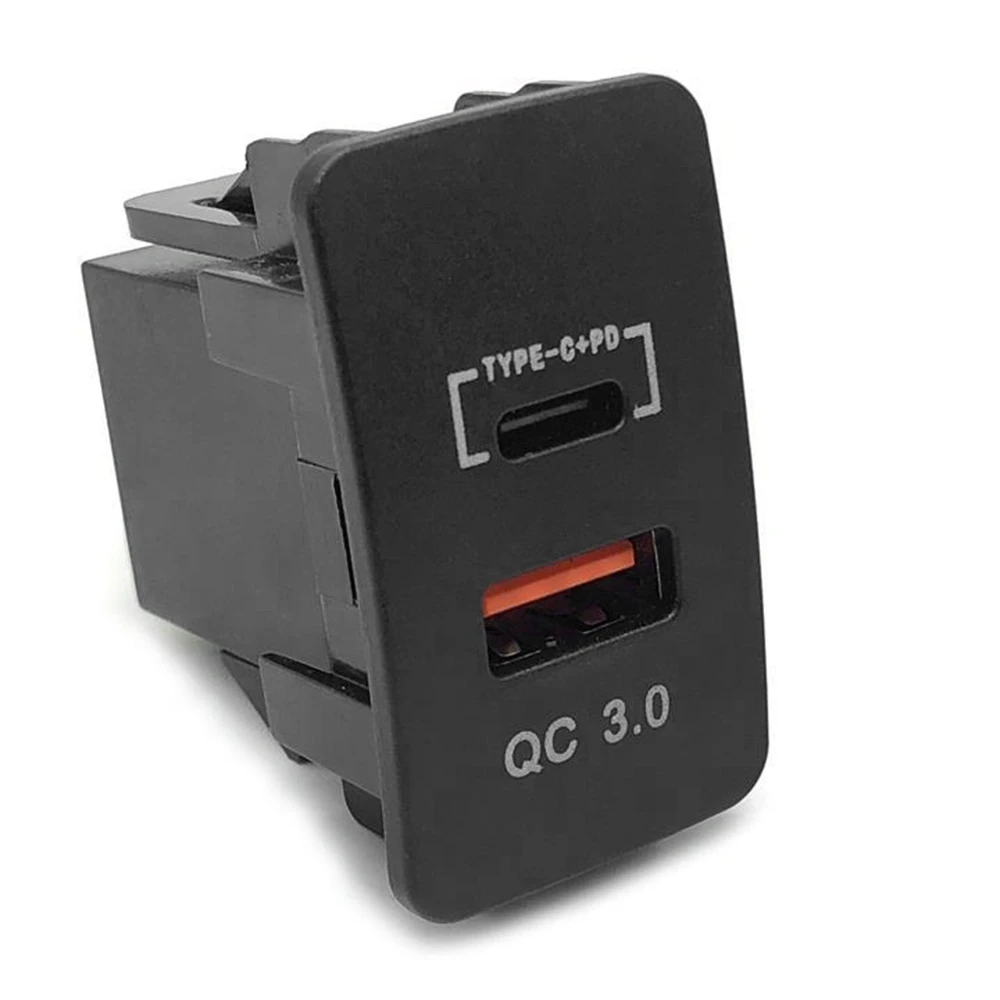 36W Dvojno USB Hitro Adapter za Polnilnik QC3.0 Tip C+PD nadzorna plošča Socket LED Voltmeter za Honda CIVIC, Accord HR-V JAZZ MESTO 2