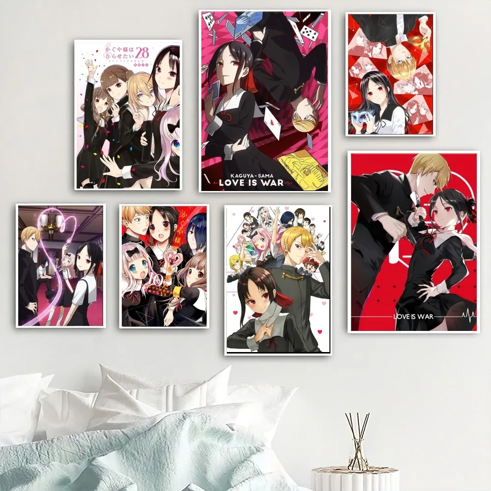 Anime Kaguya-sama Ljubezen Je Vojna Plakat Plakat Stenske Slike Za Dnevni Sobi Pade Dekor 0