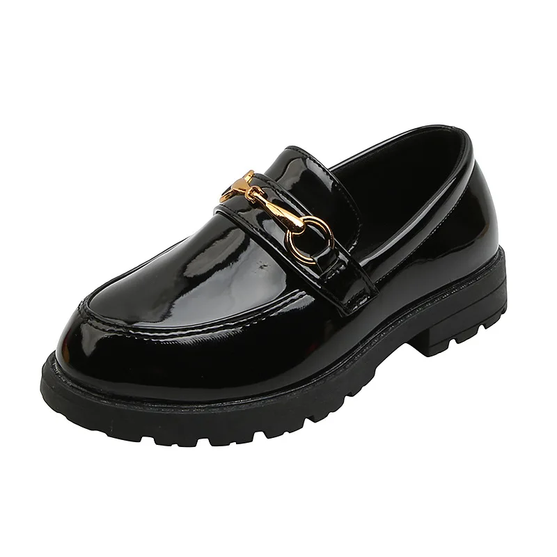 Otrok usnjeni čevlji za fante 2024 nov modni otroci retro eno čevlji študentov black Britanski stil uspešnosti čevlji 4