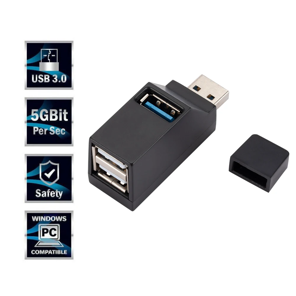 USB 3.0 /2.0 HUB Podaljšek Adapter Mini Splitter 3 Vrata Visoke Hitrosti, U Disk Reader za Prenosni RAČUNALNIK Macbook Mobilni Telefon Dodatki 3