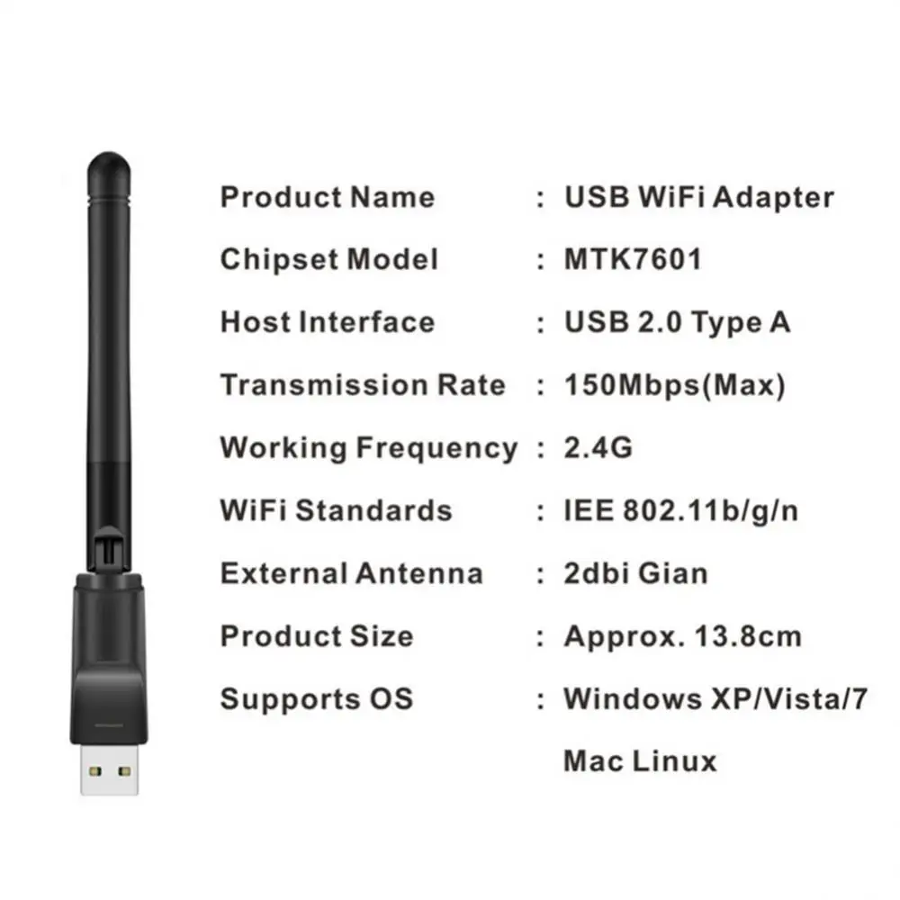 USB Wifi Adapter 150Mbps 2.4 G Antena, USB 802.11 n/g/b Ethernet -fi Dongle Usb, Lan, Brezžična Omrežna Kartica PC Wifi Sprejemnik 5