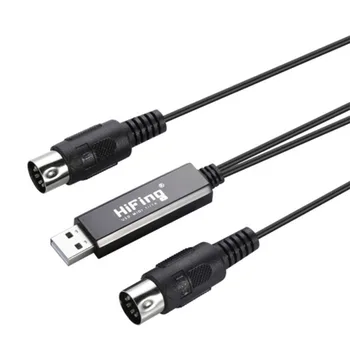 HiFing USB V-OUT MIDI Kabel Eno V Enem Out Vmesnik 5 Pin Skladu Pretvornik PC Glasbe Tipkovnico Adapter Kabel Dropshipping