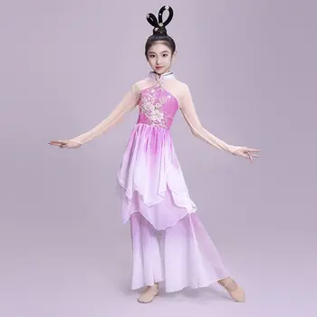 Dekleta Klasične Plesna Predstava, Oblačila za Otroke Fan Plesna Predstava Oblačila Kitajski Ples Stari Danceing UniformLE696