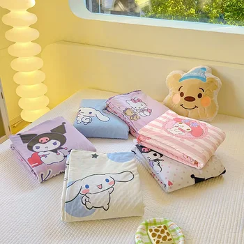 Sanrio Cinnamoroll Kuromi Hello Kitty Odeja Kritje Risanka Bombaž Stroj Udobno Gospodinjski Odejo Luštna Dekleta Posteljnina Darila
