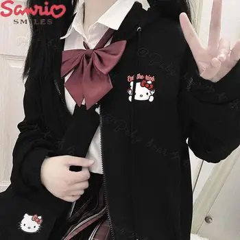 Kawaii Novo Sanrio Hello Kitty Kuromi Moja Melodija Hooded Suknjič Y2K Risanka Cinnamoroll Luštna Punca Darilo za Rojstni dan Jk Priložnostne Šport