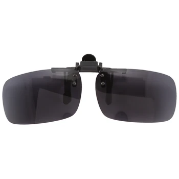 Polarizirana Rimless Pravokotnik Sivi Objektiv Flip Up Posnetek na sončna Očala Eyeglass