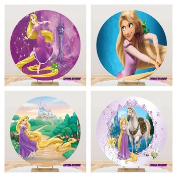 Disney Princesa Zapleten Rapunzel Kraljevi Grad Krog Ozadje Dekleta Rojstni Dan Dekor Krog Fotografija Ozadje Dekleta Banner