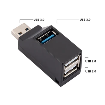 USB 3.0 /2.0 HUB Podaljšek Adapter Mini Splitter 3 Vrata Visoke Hitrosti, U Disk Reader za Prenosni RAČUNALNIK Macbook Mobilni Telefon Dodatki
