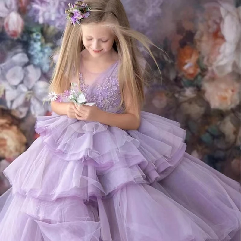 Dekleta Očesa Princesa Obleko Otroka Brez Rokavov Tutu Obleke Otrok Visoko Pasu Rojstni Oblačila Otroci Žogo Obleke Weddding Dres 1