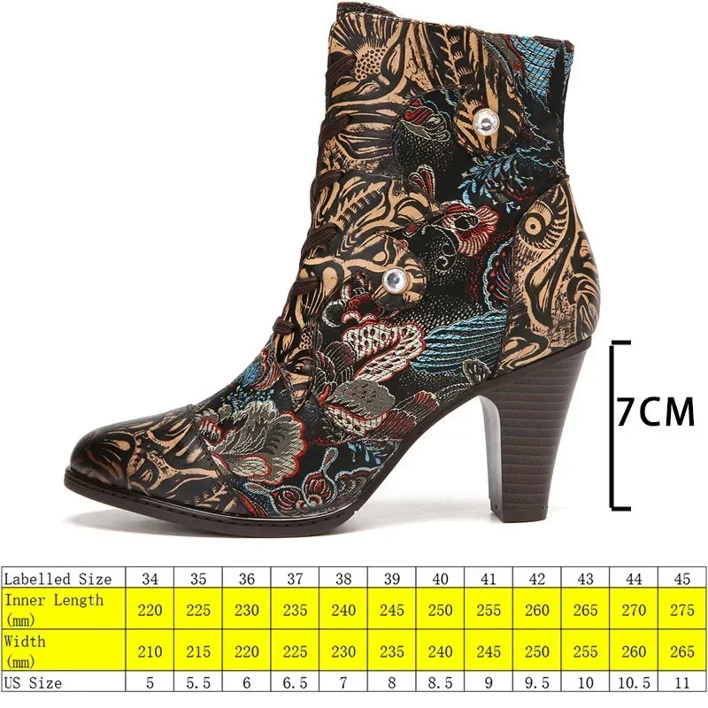 Krasovki 7cm Čevlji za Ženske Jeseni Oblikovalec Vezenje ZIP Plus Velikost Etničnih Obrti Žakarske Tkanine Pravega Usnja Pomlad Čevlji 1