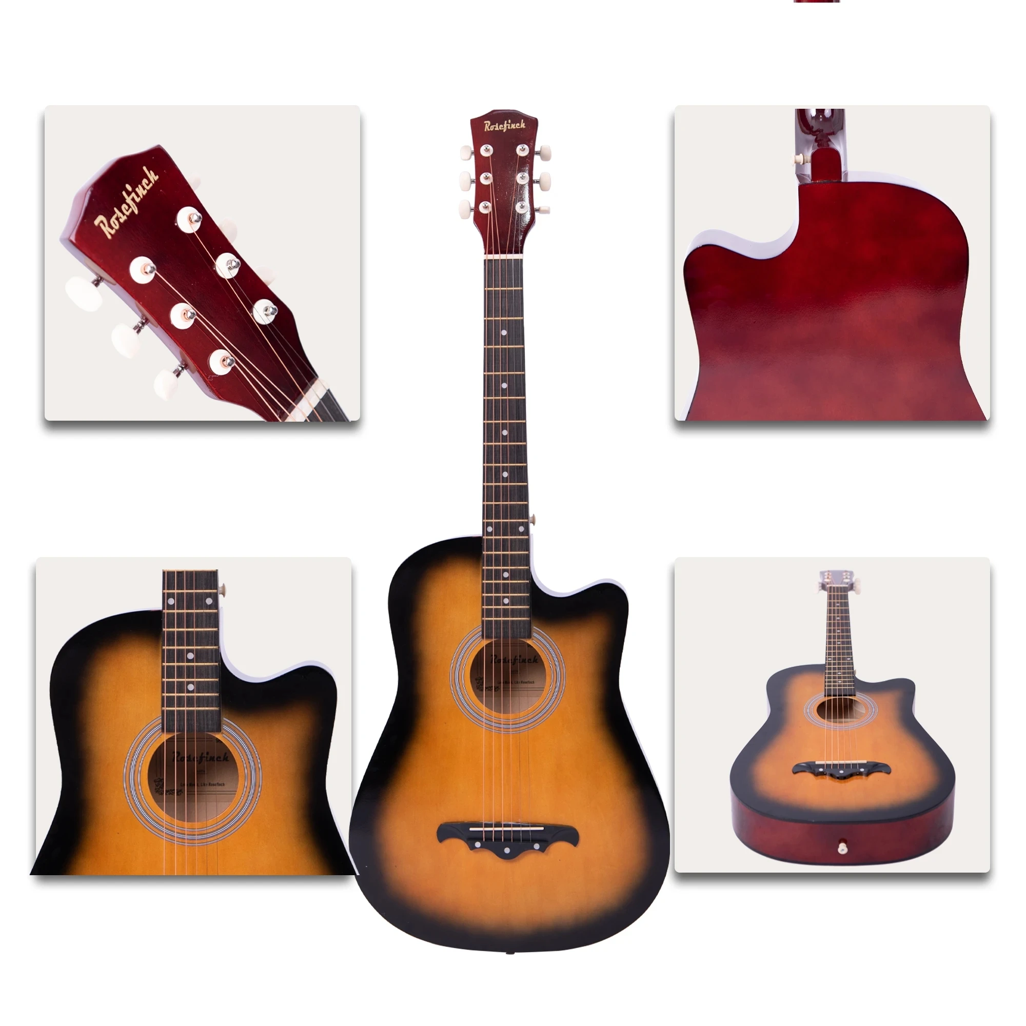 RU Dostava 38 Palčni Barvni, Akustične Kitare, 6 Jeklene Strune Folk Guitarra Z Vrečko Pick Capo Dodatne Strune 41 Palčni Potovanja Kitaro 4