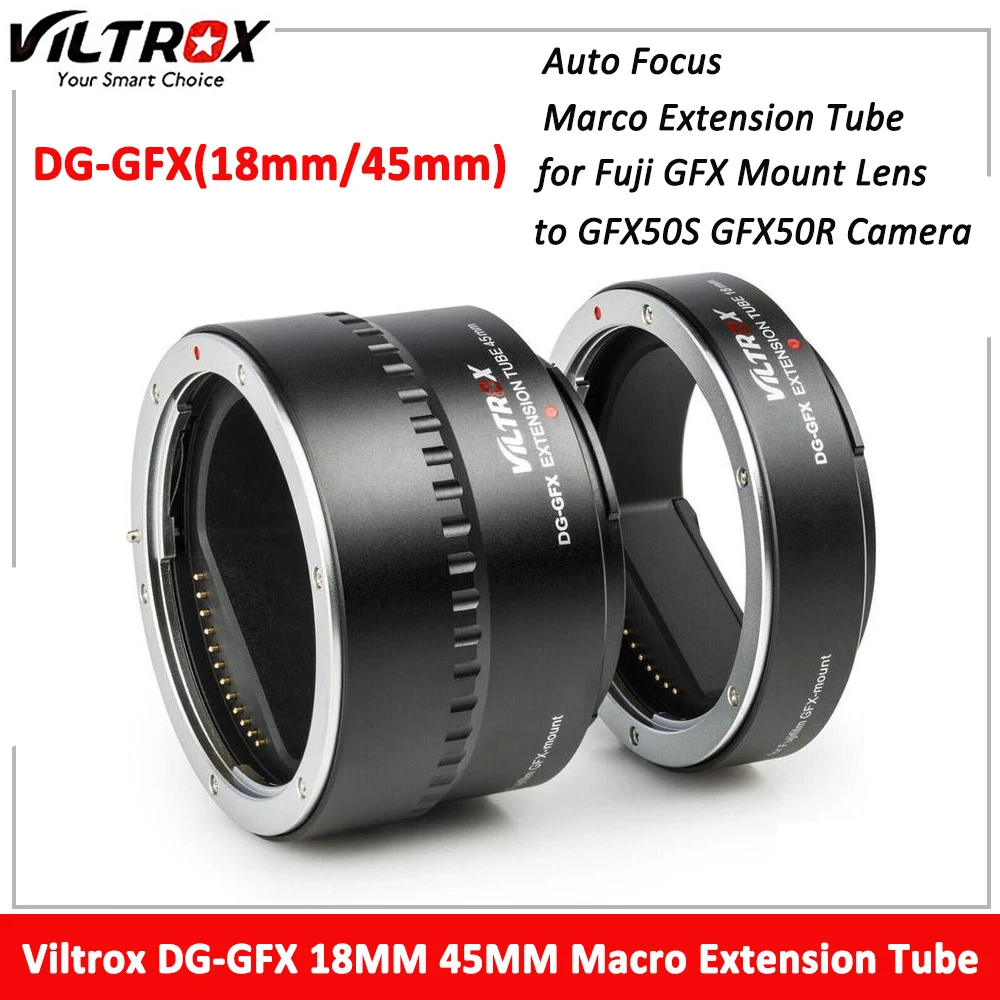 Viltrox GD-GFX 18 MM 45 MM Auto Focus Makro Razširitev Cev Objektiva Adapter Ring za Fujifilm G-Mount Kamera, Objektiv GFX50S GFX50R GFX100 0